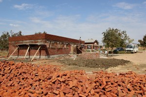 Bricks provided by the chiefs for construction at the clinic