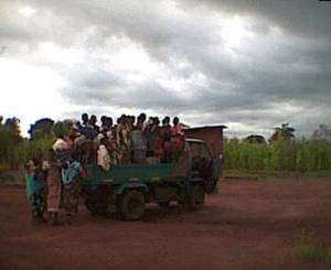 Kindle's first medical ministry: Carrying patients to the district hospital.