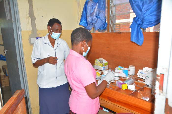 Mrs Lydia Mwimba (nurse and Thoko Gulule Assistant at Katawa)